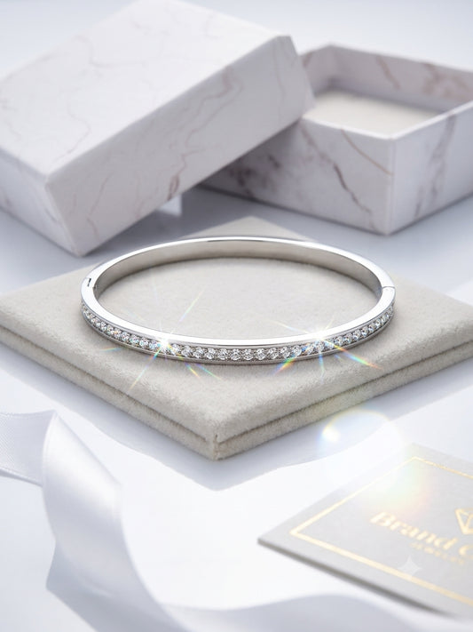 Bracelet Jonc Doré Pavé de Cristaux