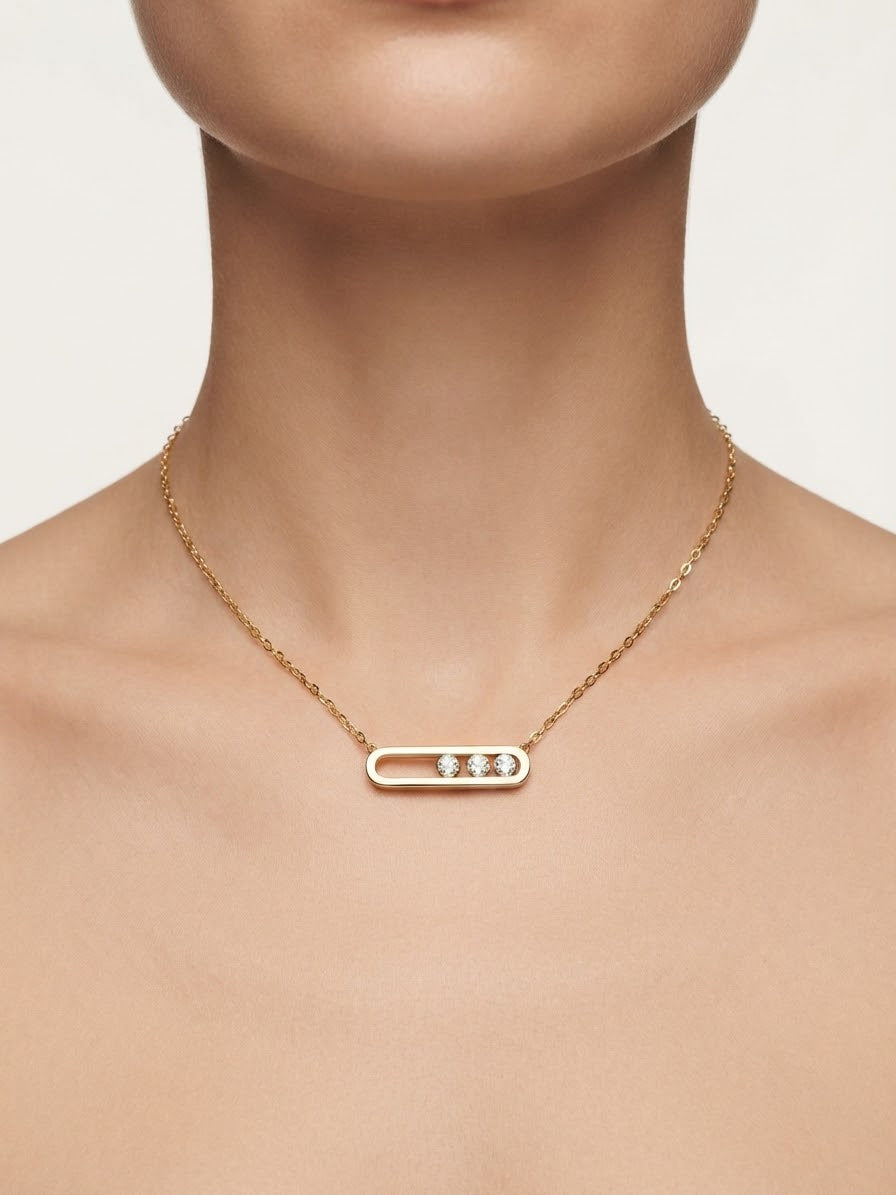Collier Doré à Petites Perles en Acier Inoxydable
