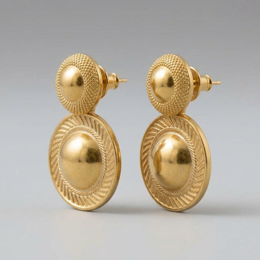Boucles d’oreilles double anneau dorées en acier inoxydable