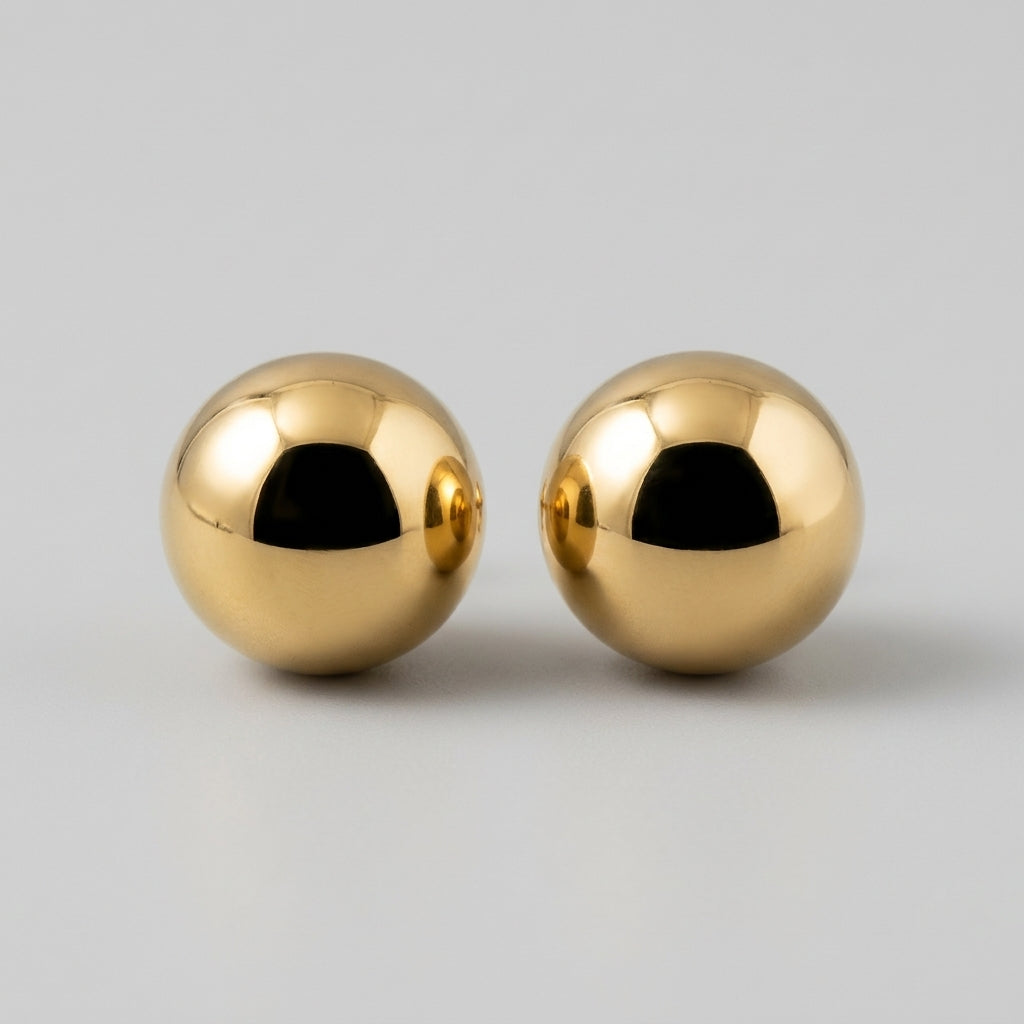 Boucles d’oreilles rondes dorées en acier inoxydable
