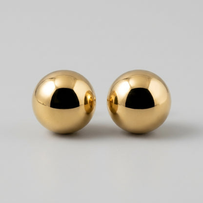 Boucles d’oreilles rondes dorées en acier inoxydable