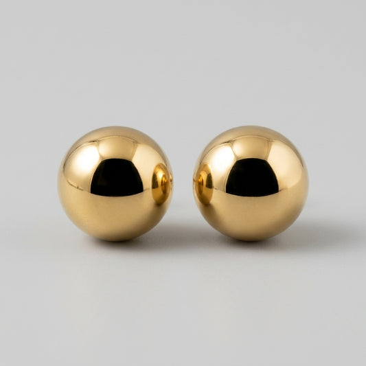 Boucles d’oreilles rondes dorées en acier inoxydable