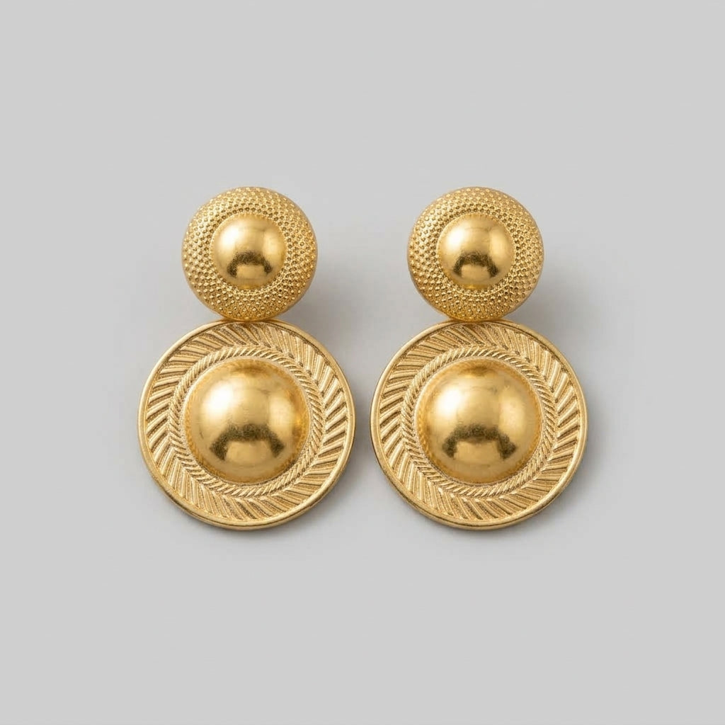 Boucles d’oreilles double anneau dorées en acier inoxydable