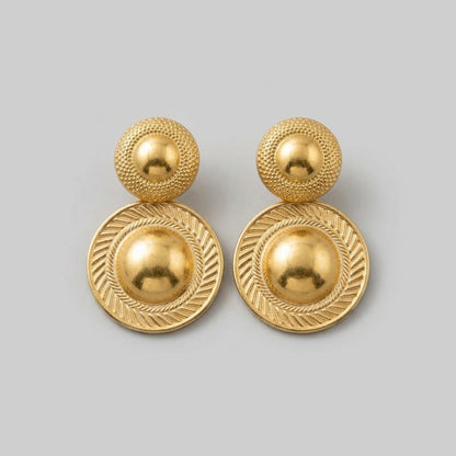 Boucles d’oreilles double anneau dorées en acier inoxydable