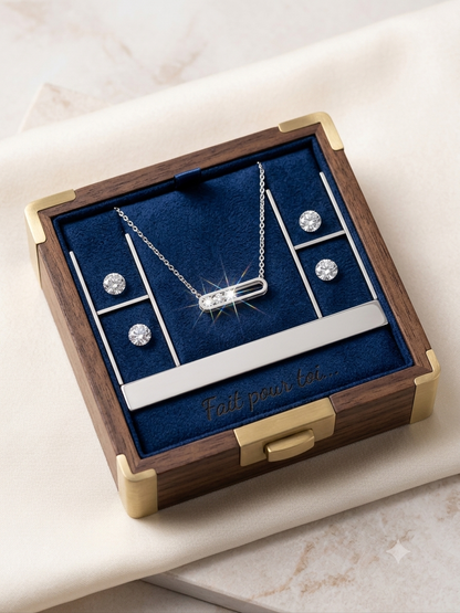 Collier Trombone Pavé de Cristaux