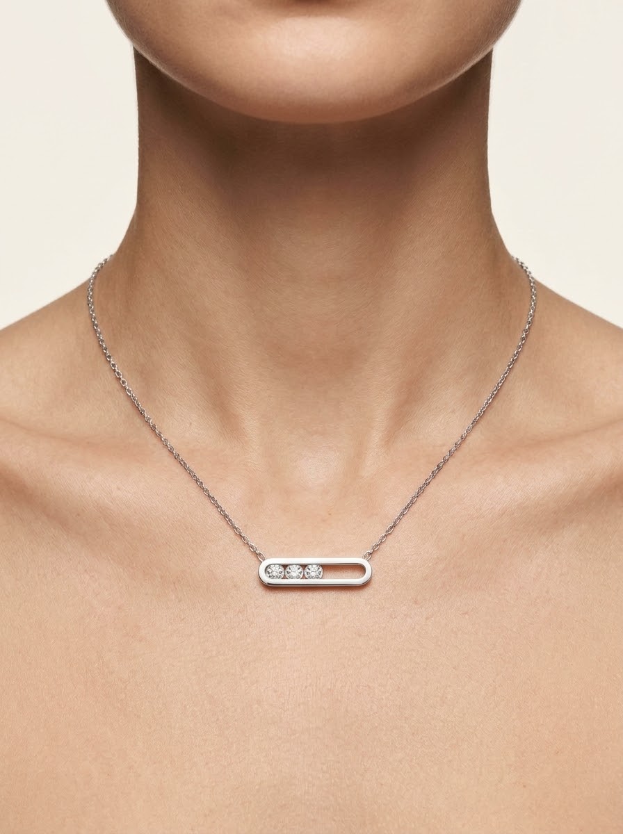 Collier à petites perles en acier inoxydable