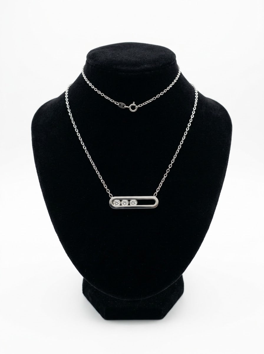 Collier à petites perles en acier inoxydable