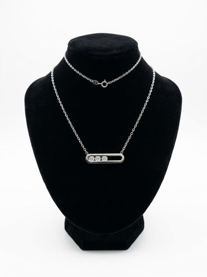Collier à petites perles en acier inoxydable