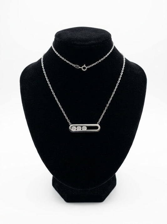 Collier à petites perles en acier inoxydable