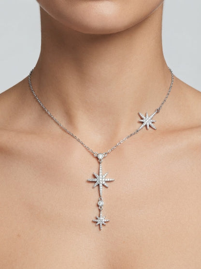 Collier Étoiles en Acier Inoxydable Argenté