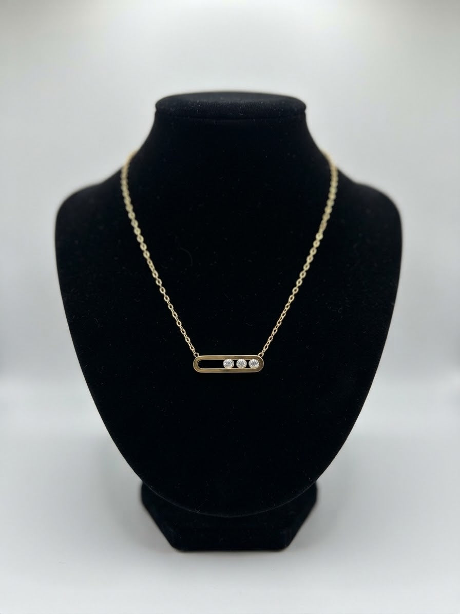 Collier Doré à Petites Perles en Acier Inoxydable