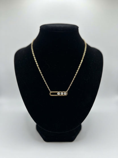 Collier Doré à Petites Perles en Acier Inoxydable