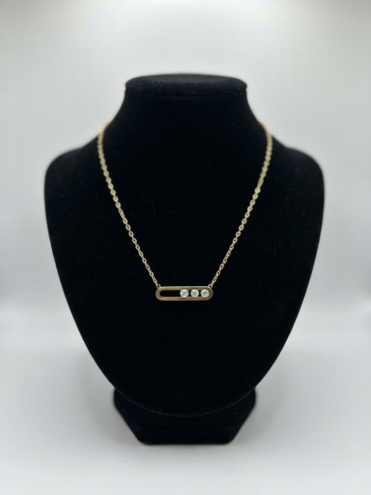 Collier Doré à Petites Perles en Acier Inoxydable