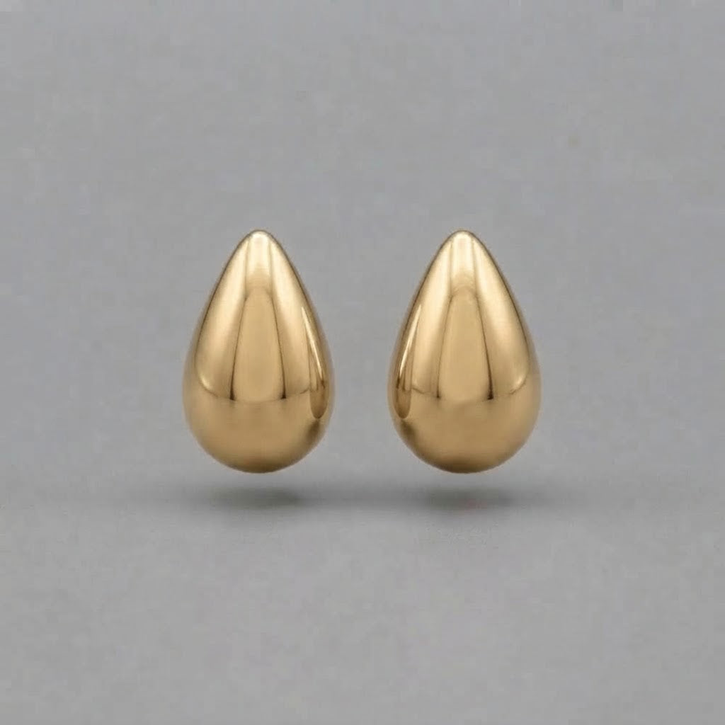 Boucles d'Oreilles Goutte Dorées en Acier Inoxydable